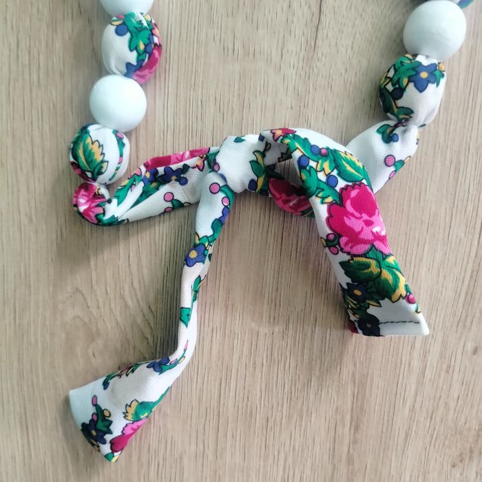 Korale góralskie naszyjnik dziewczęce dziecięce wzór drewno