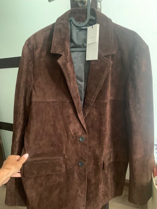 Новий Піджак Zara з натуральної шкіри
