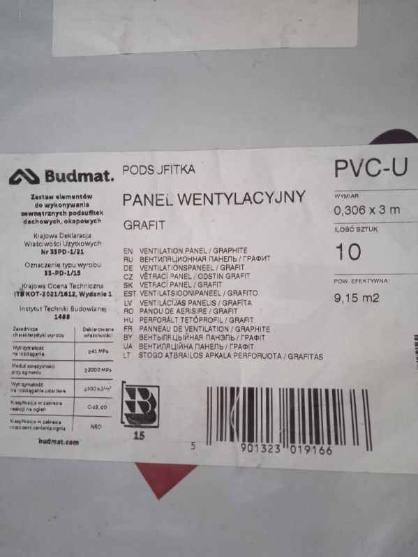Podbitka, podsufitka PVC grafit, antracyt Budmat