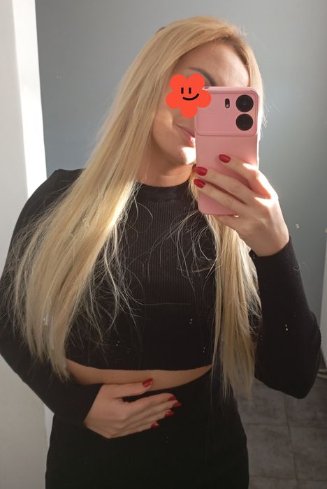 Doczepiane blond włosy pasemka taśmy 60 cm clip on nowe