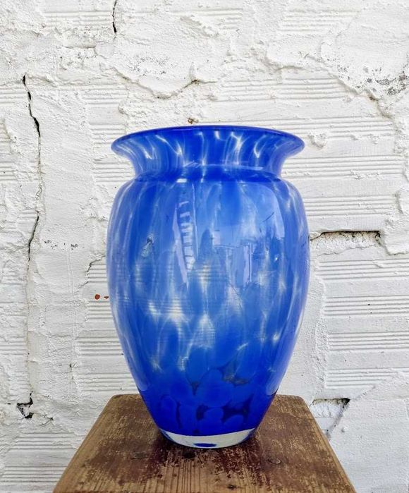 Jarra vintage em murano vidro veneziano azul cobalto