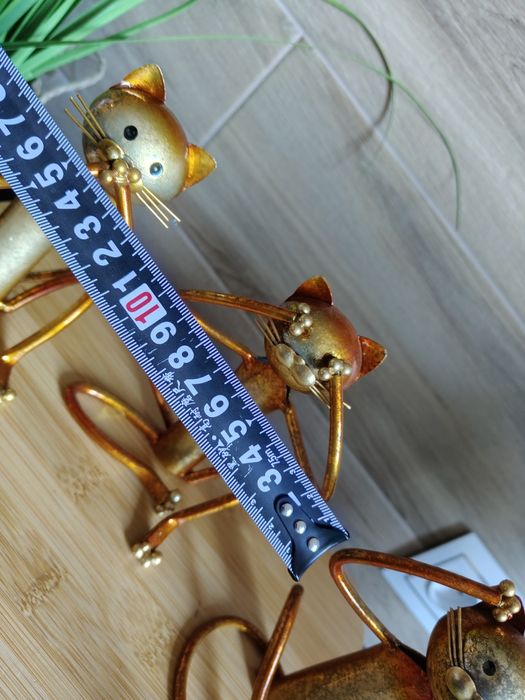 Zestaw 3 szt Kotki metalowe nie widzę nie słyszę nie mówię