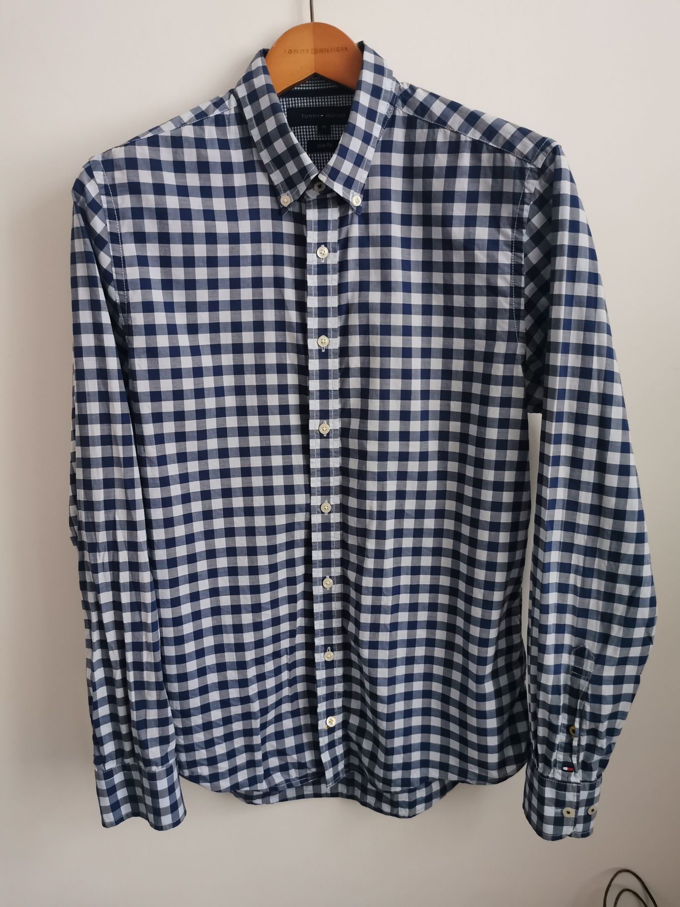 Tommy Hilfiger koszula męska logowana w kratkę slim fit M