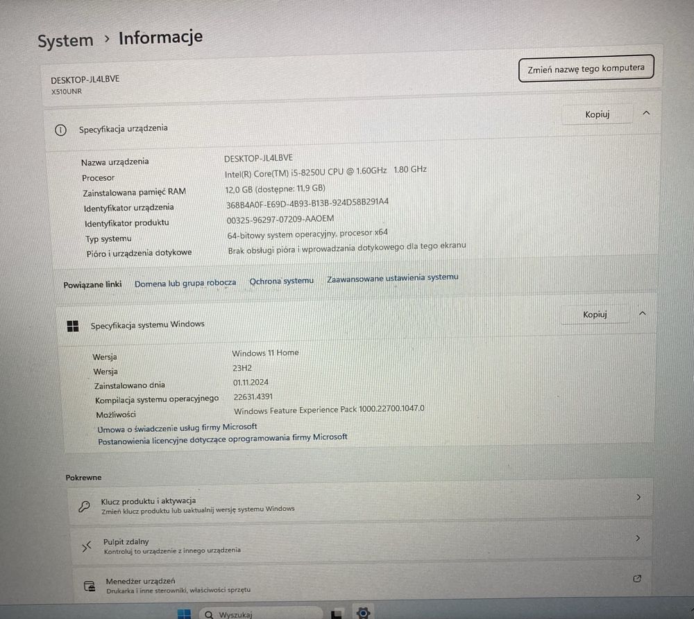 Laptop Asus VivoBooks S 15 cali