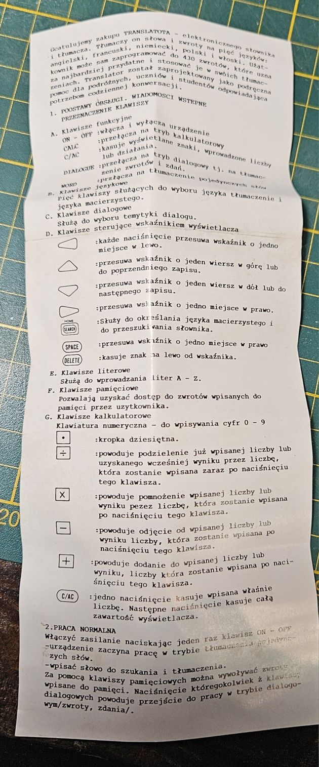 Tłumacz translator PRL sprawny kolekcjonerski