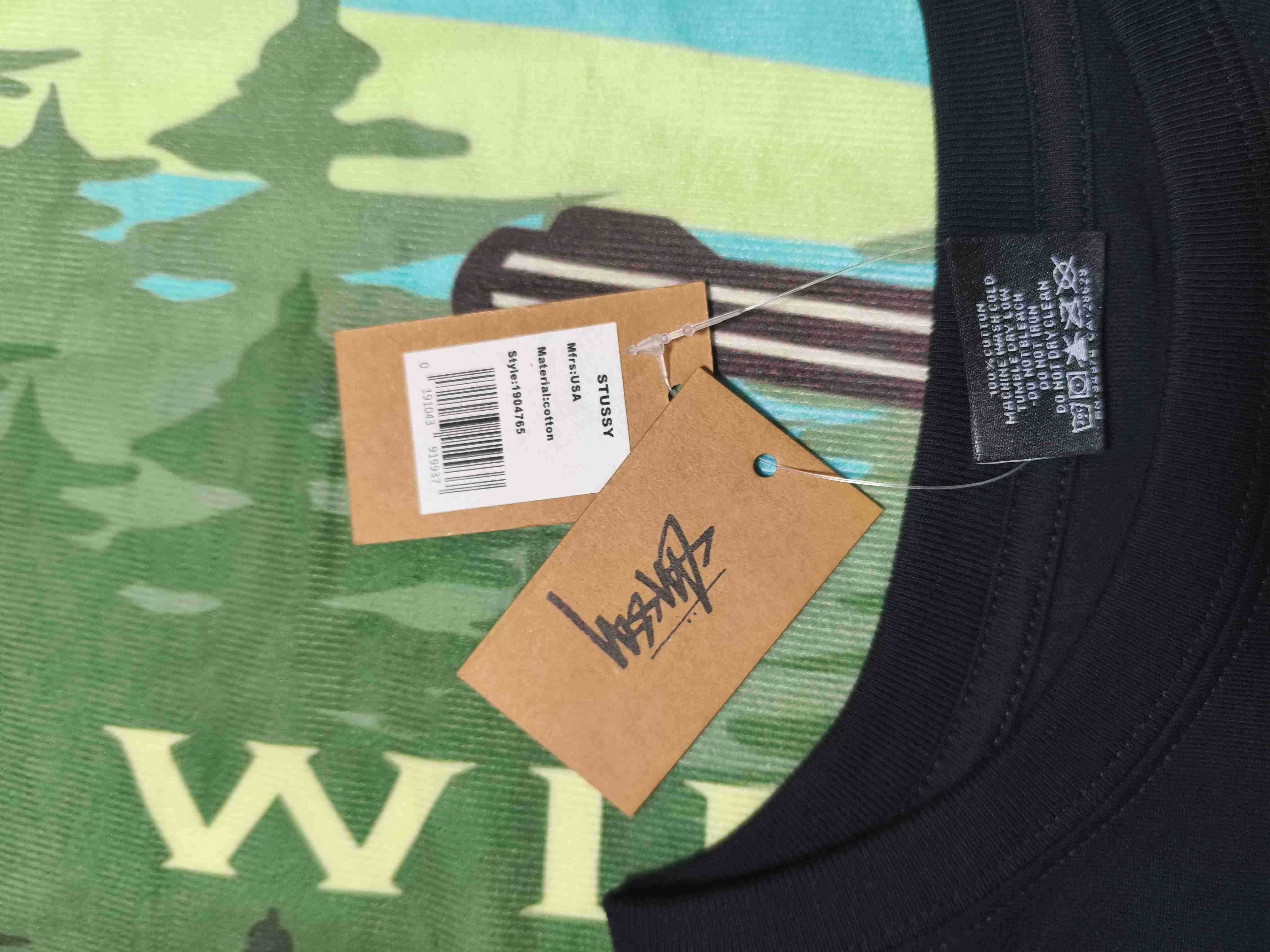 Stussy Męska Czarna Koszulka z Nadrukiem XL
