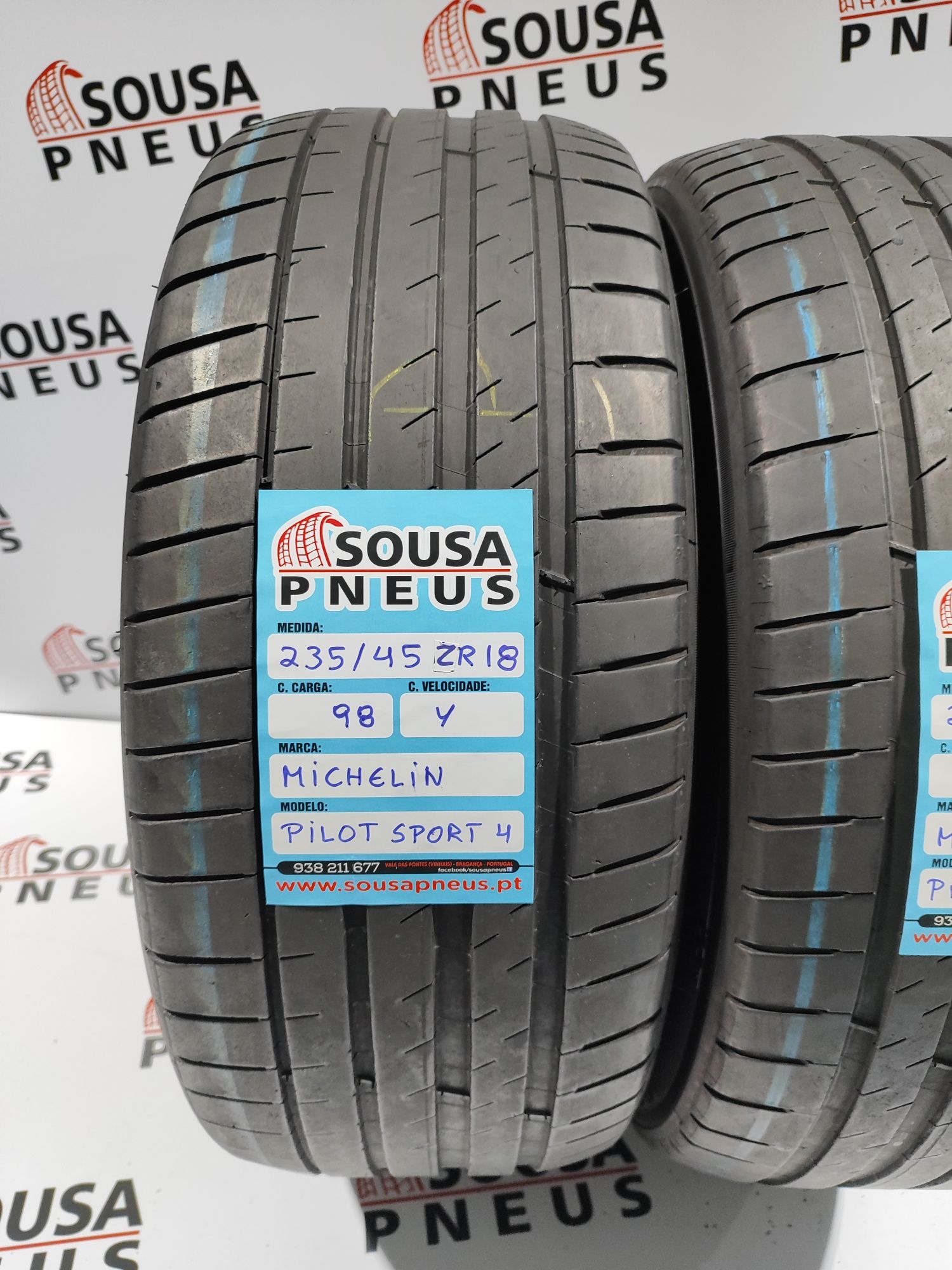 2 pneus semi novos 235-45ZR18