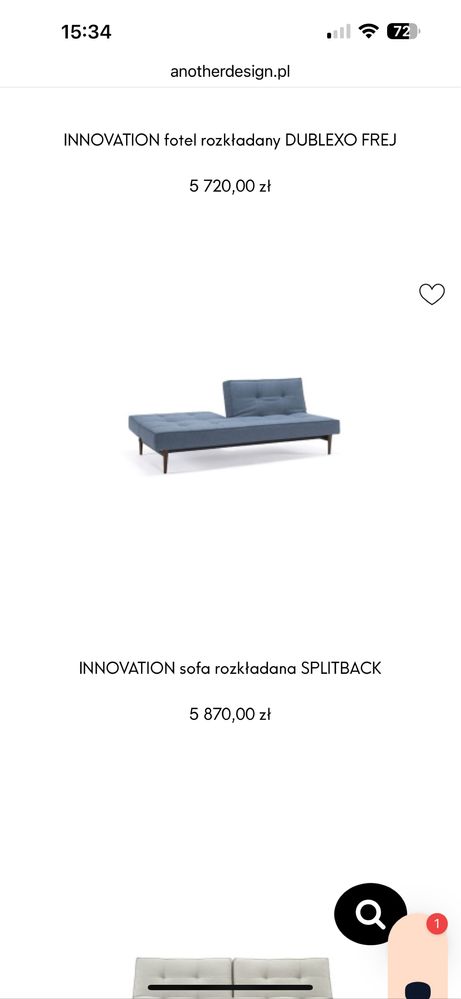 Innovation Nowoczesna sofa rozkladana
