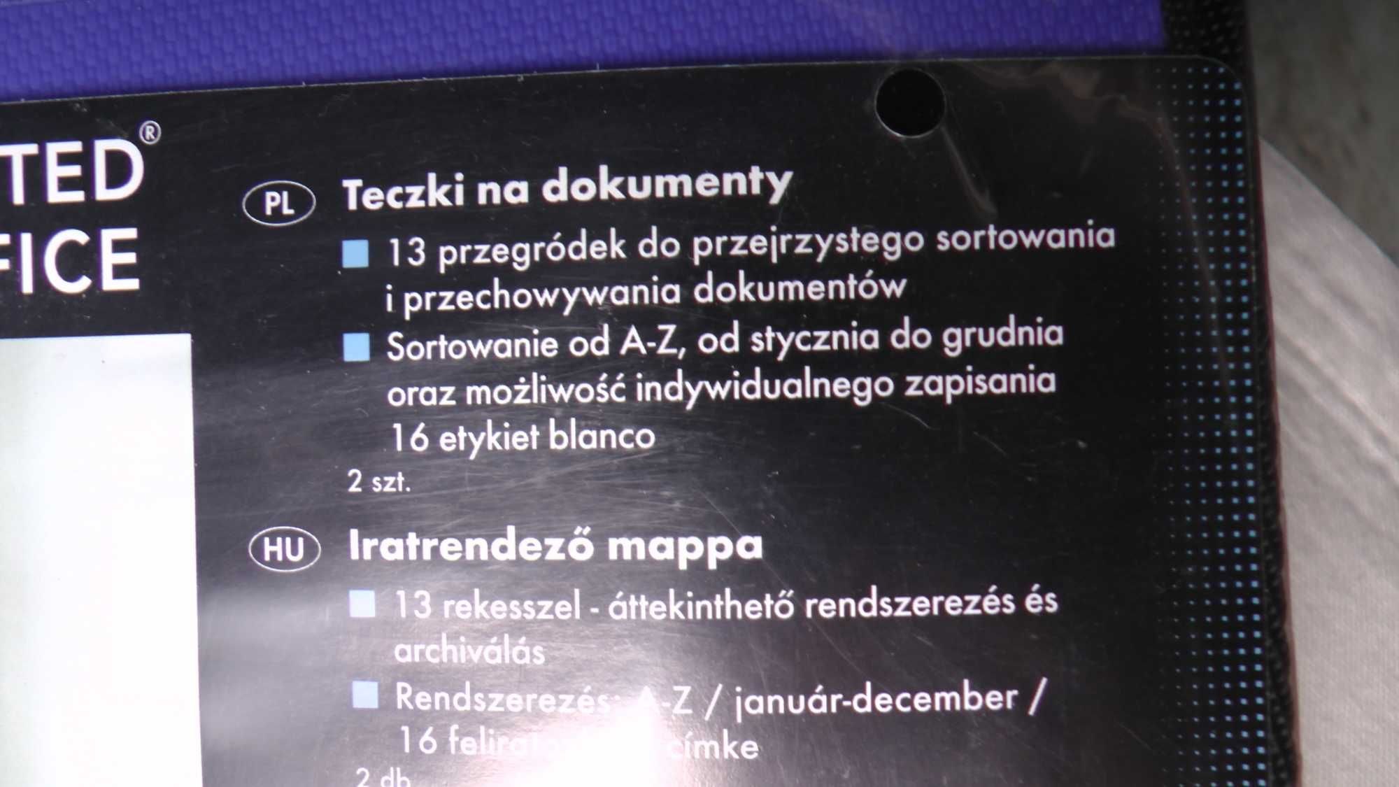 Organizer/teczki na dokumenty United Office 2 szt nowe