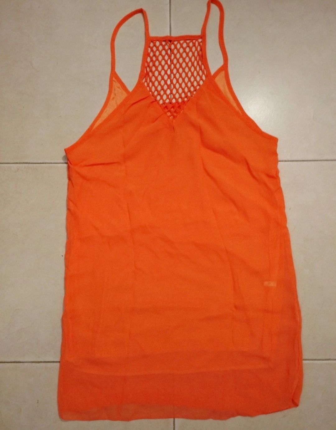 Vestido Laranja Fluorescente Novo