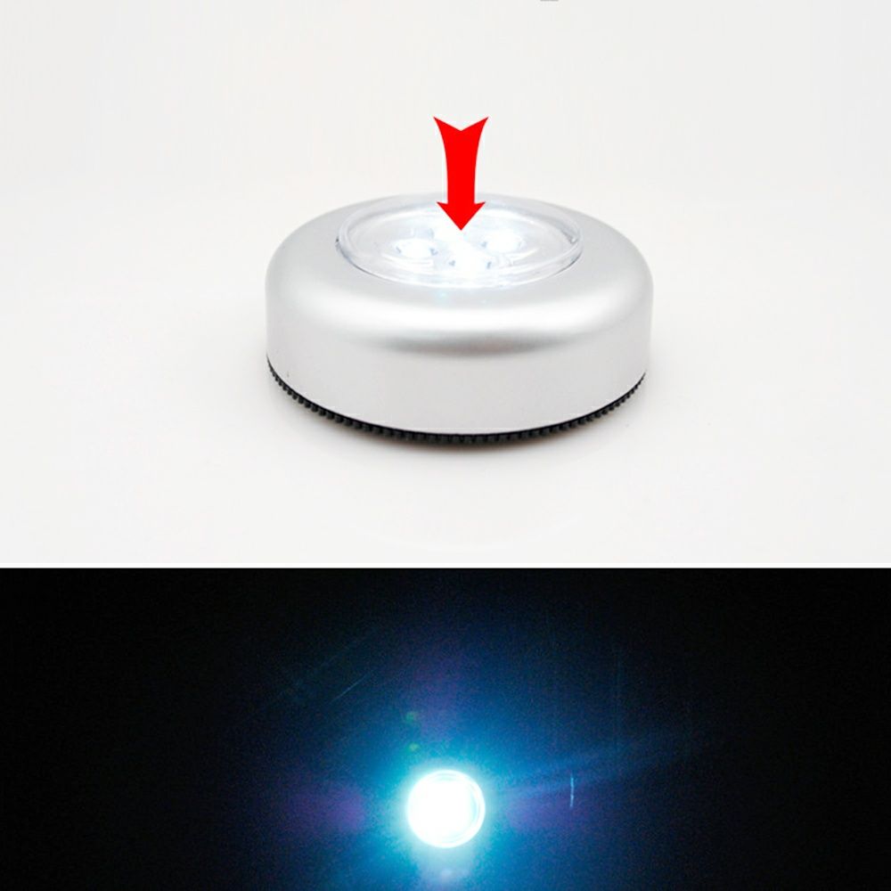 СВІТОДІОДНА бездротова лампа з клейким кріпленням на батарейках