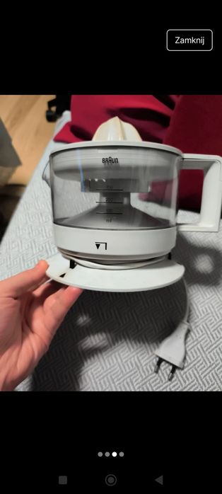 Elektryczna wyciskarka do cytrusów wolnoobrotowa do soków Braun biała