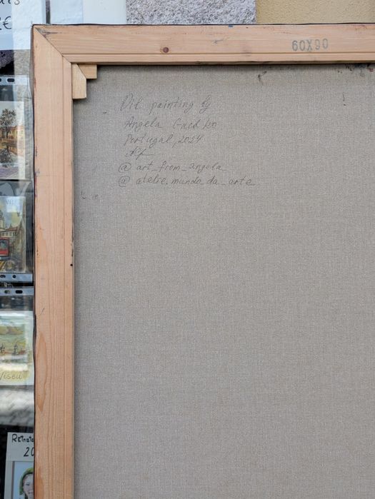 Quadro pintado á óleo sobre tela , 90x60cm