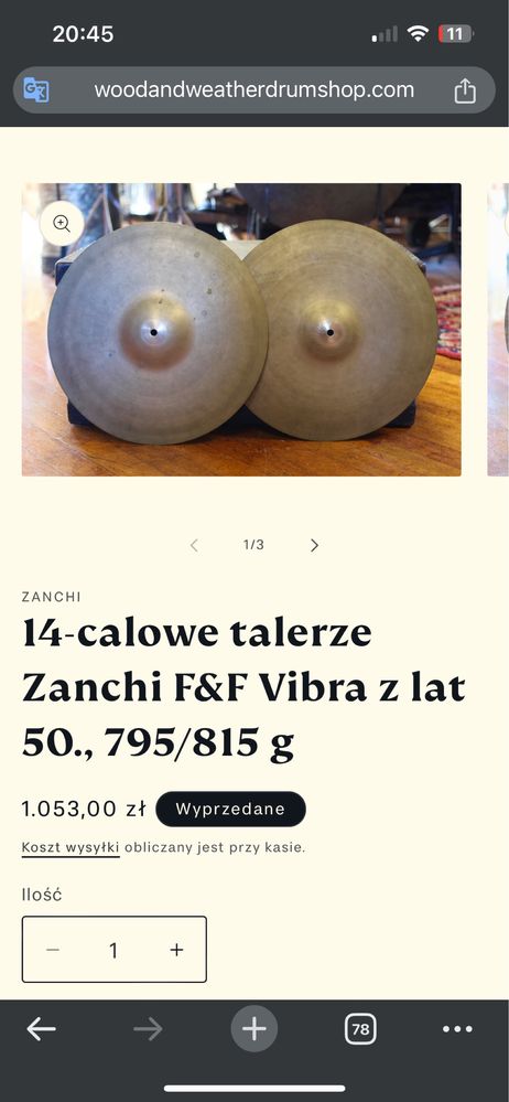 Hihat 13” vintage zanchi f&f vibra z lat 50