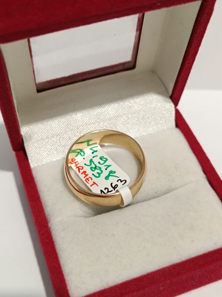 Złota obrączka Warmet szerokość 5mm roz.19,5 złoto próby 583