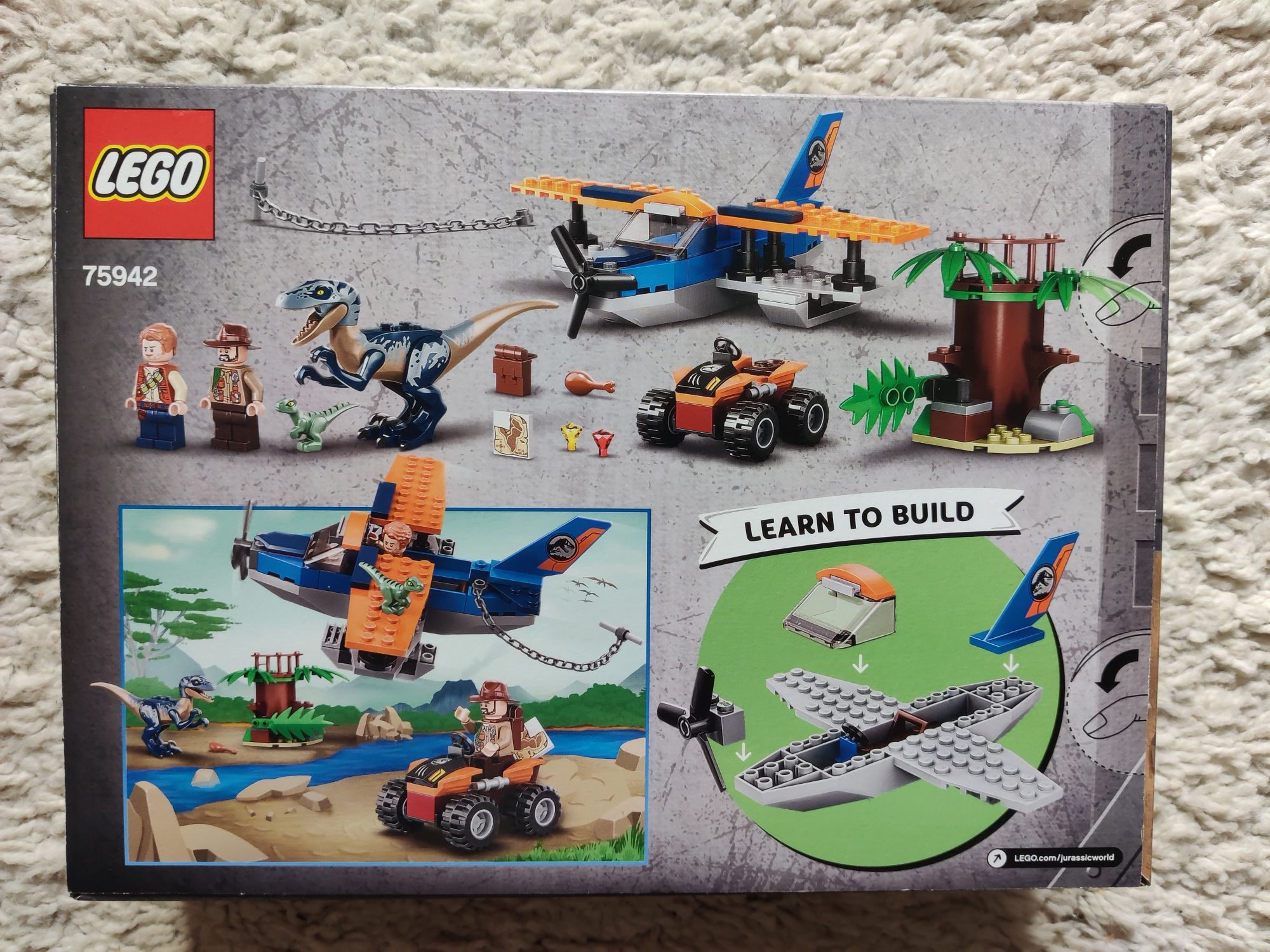 Lego Jurassic World 75942 Welociraptor: na ratunek dwupłatowcem