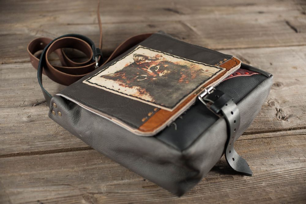 Torba duża A4 z małym kotem rękodzieło