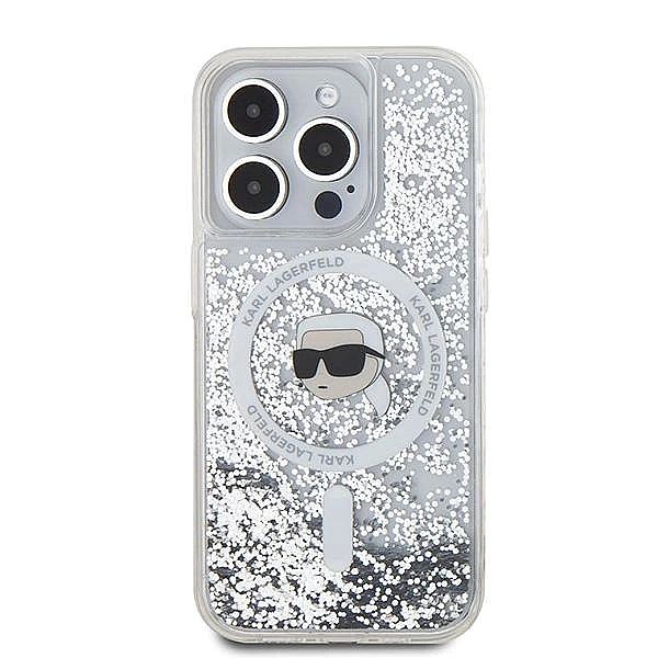 Etui Karl Lagerfeld Liquid Glitter Karl Head MagSafe na iPhone 15 Pro