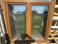 4x okno plastikowe 147x143 zloty dab RU dzielone 50/50 (150x140,dostwa