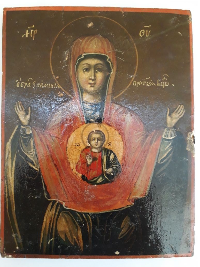 Ікона Божої матері з Ісусом Христом, старовинна (антикваріат)