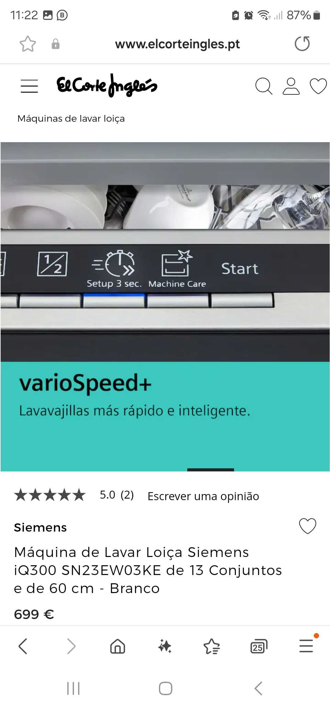 Máquina lavar loiça, Siemens IQ300