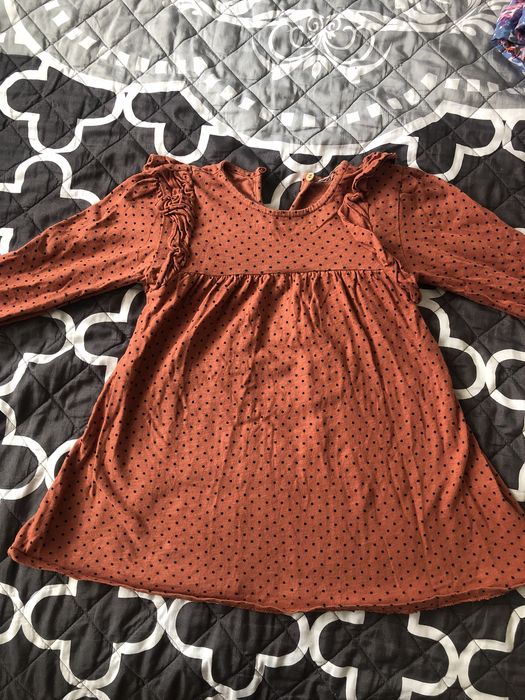 Sukienka/ tunika długi rękaw brązowa rozmiar 110/116