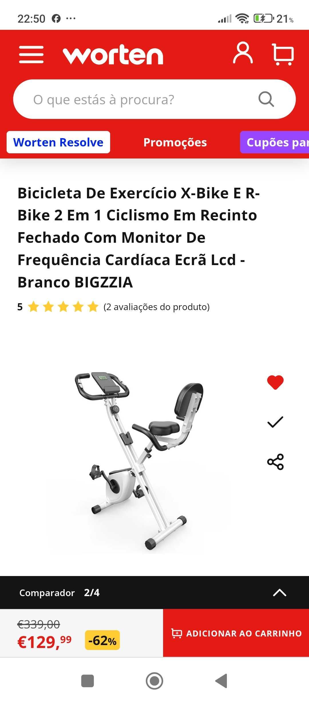 Bicicleta estática NOVA de interior preço original 130€ - 8 fotos