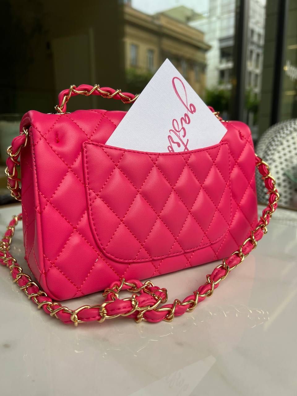Нова сумочка Chanel 20 (pink) з документами жіноча