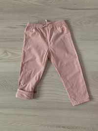 H&M spodnie grubsze jesień zima różowe nowe 92