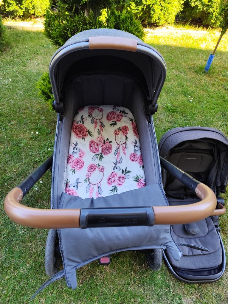 Wózek plus nosidełko z bazą Maxi Cosi