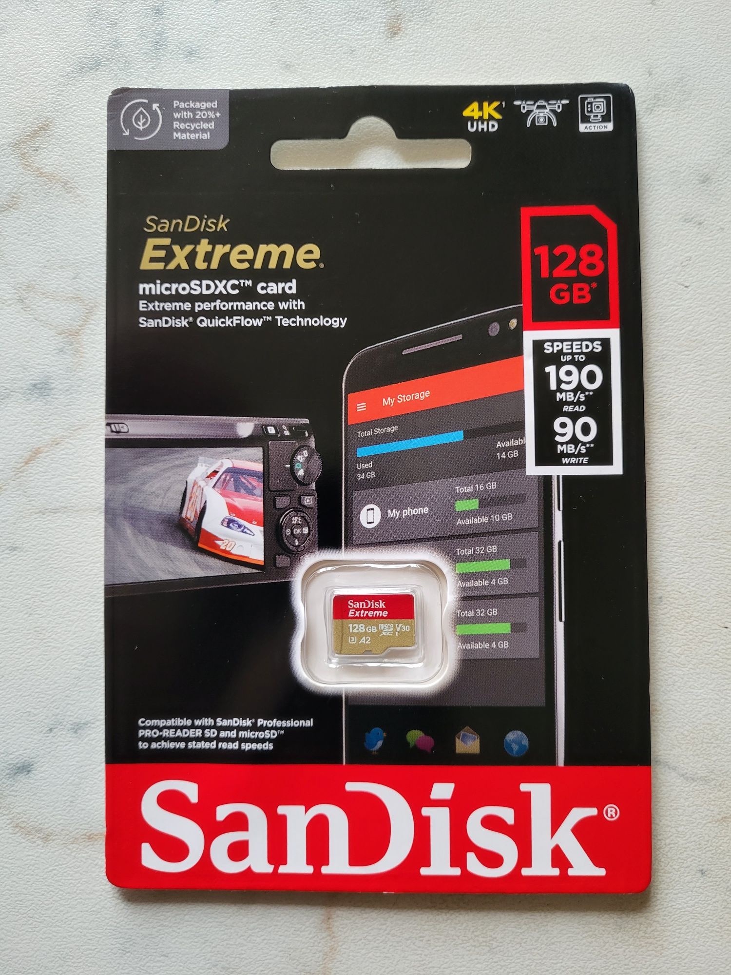 Карта памяти  microSDXC SanDisk Extreme 256GB U3 V30 A2