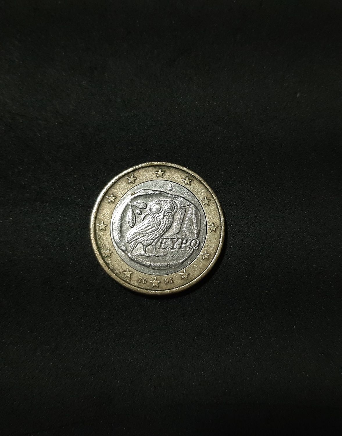 Moeda 1 Euro Grécia Owl Coin; Moeda com Mocho 2002