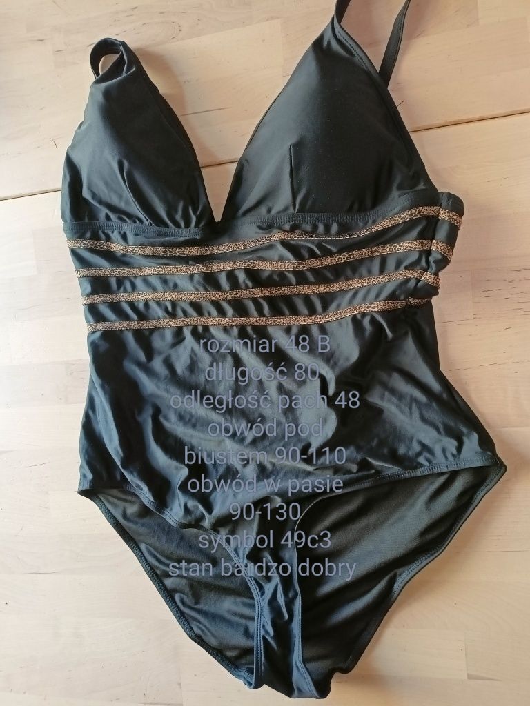 Czarny kostium strój kąpielowy jednoczęściowy 48 B