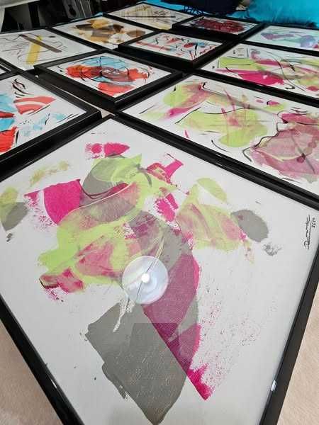 Coleção de Pinturas (16 telas da coleção Abstrações em Movimento)