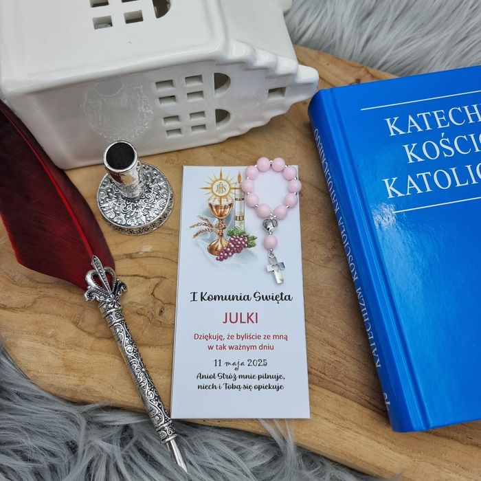 Podziękowania I komunia święta mały różaniec dziesiątka różańca