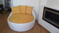 Sofa redondo Design branco e amarelo
