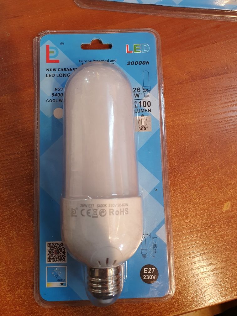 Żarówka LED E27 26W LONG BULB modelująca zimna 6400K 2100 lumenów