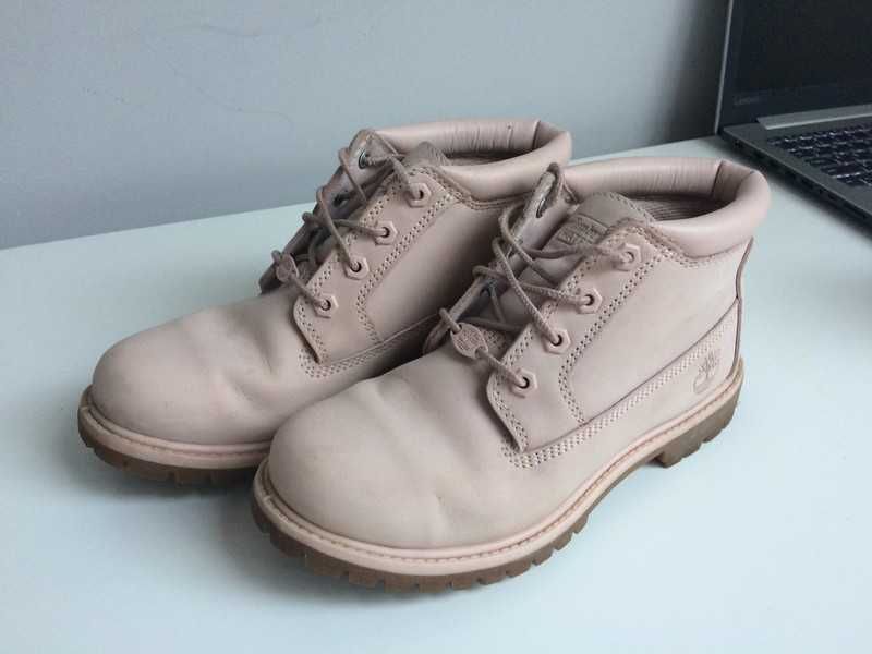 Pudrowo różowe Timberlandy r. 38,5