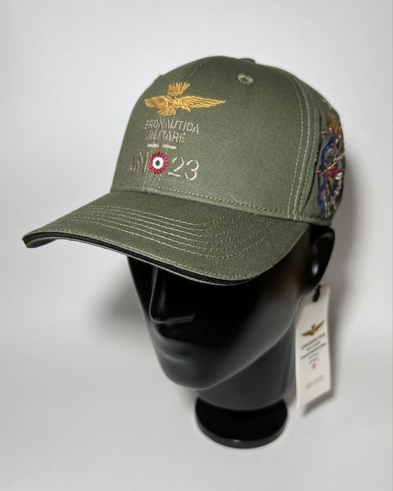 Кепка Aeronautica Milittare хакі чорна синя
