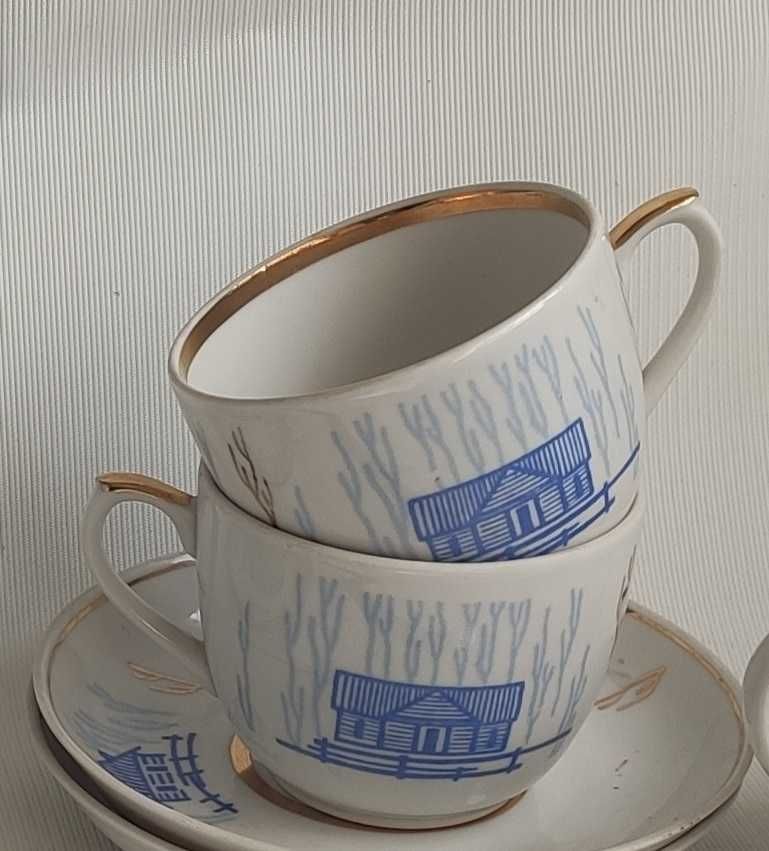 Чайные чашки с сервиза Вербилки Зима