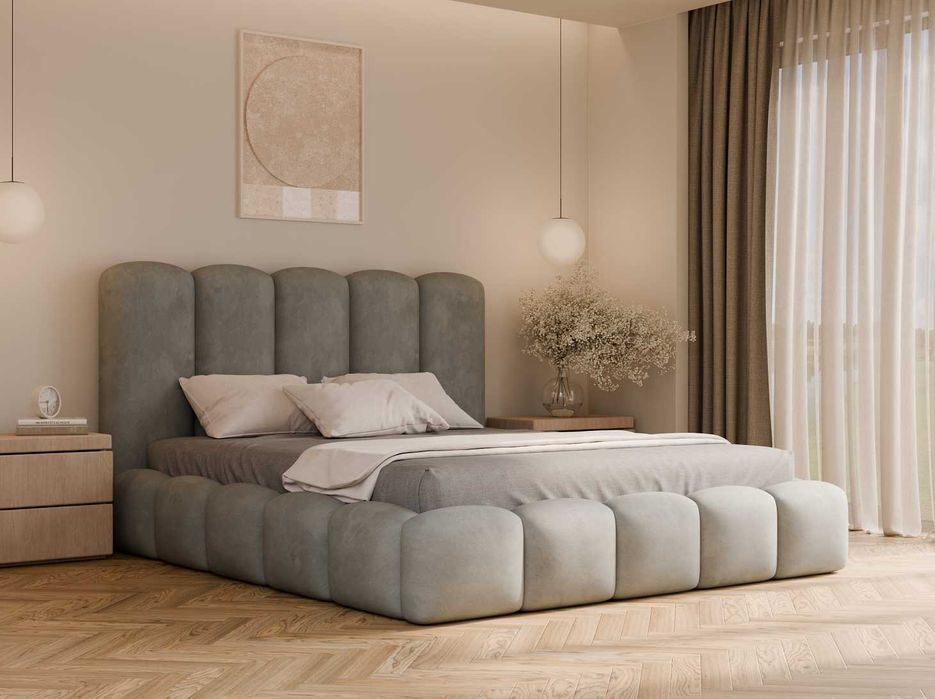 Łóżko tapicerowane Zoya 160x200 ze stelażem