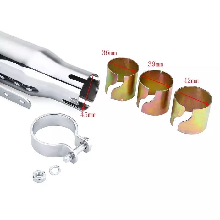 Escape universal moto preto cromado chopper bobber cafe racer scramble