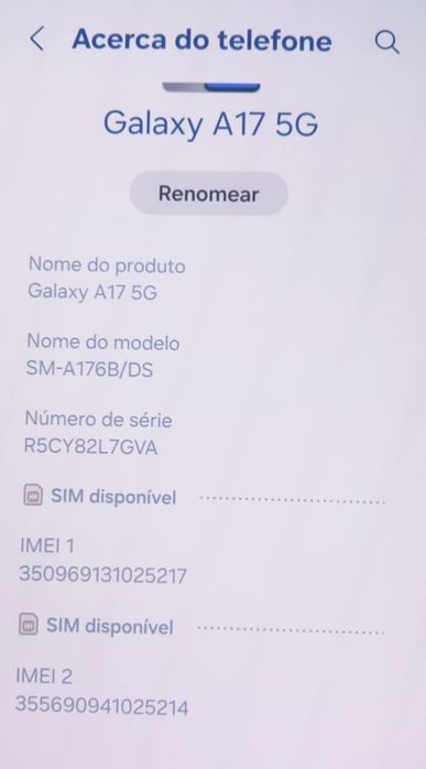 Vendo este telemóvel A 17 Samsung  256 G novo em caixa se alguém tever