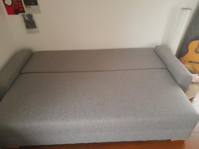 Sofa, kanapa  3 osobowa, rozkładana, szara z ikea + gratis