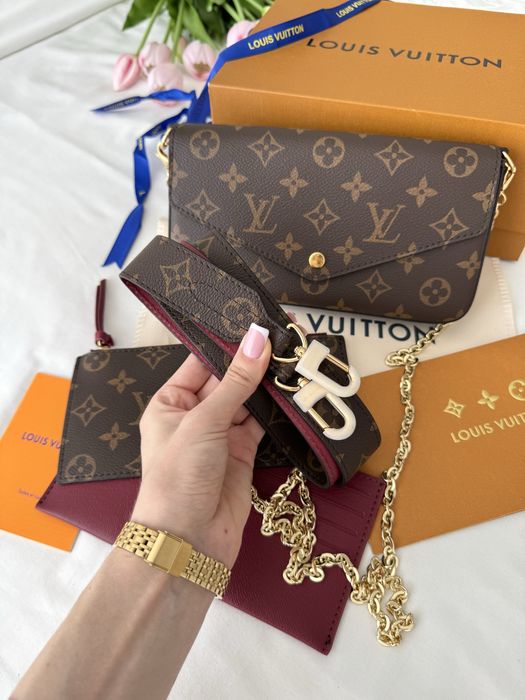 Сумка Louis Vuitton Felicie Pochette Brown шкіра | коричнева
