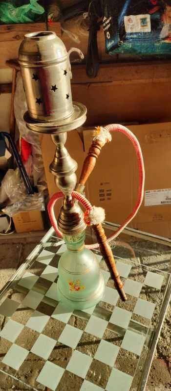 Shisha Fajka Wodna Duża 70cm Wąż 150cm Dekoracja Sprawna Szkło Antyk