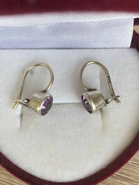 Серебряные серьги 875 СССР