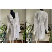 Biała cekinowa kopertowa sukienka mini 44 xxl 46 3 xl asos