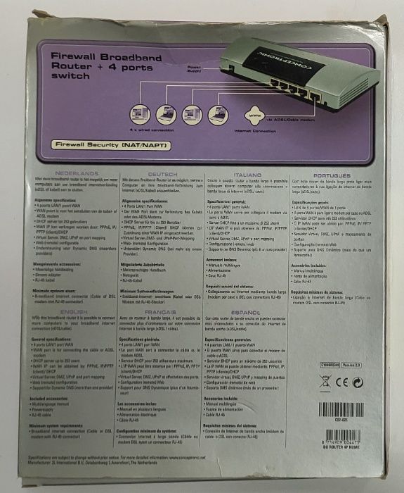 Firewall Router de 4 Portas da Conceptronic