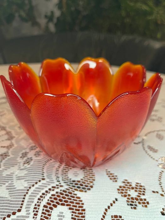 Гутне скло | ваза | цукерниця | конфетница